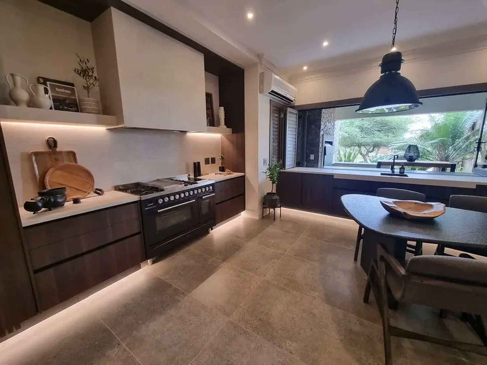 Warm modern kitchen interior