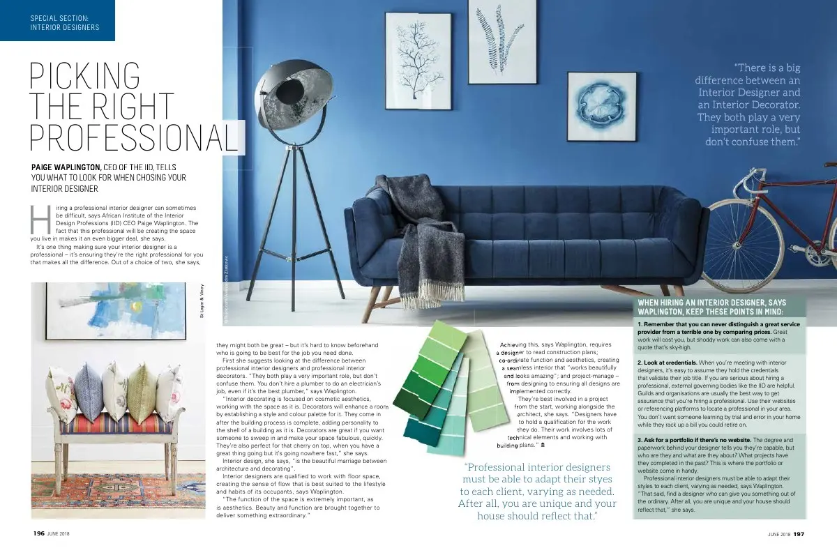 Interiors Feature magazine feature cover